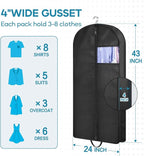 KIMBORA 43" Garment Bag for Travel, Gusseted Suit Bags for Men With Handle Garment Bags for Hanging Clothes Storage Suit Cover for Coats, Jackets, Shirts