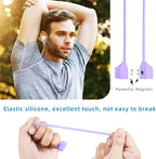 Magnetic Anti-Lost Straps for AirPods,4 Pack Ultra Strong Magnetic AirPods Strap Anti-Lost Neck Rope Cord,Soft Silicone Sports Lanyard Compatible with AirPods 1&2/ Pro /2nd/3rd(Pink+Purple+Blue+White)