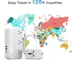 Universal Voltage Converter us to Europe, 220v to 110v Power Travel Converter Combo, 250W Step Down European Adapter 220 to 110 for UK Italy, Transformer European Travel Plug for Curly Hair Stick