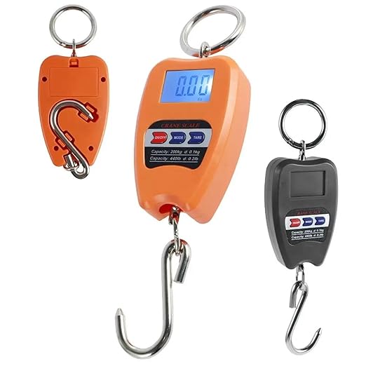 3Pcs 200KG High Precision Digital Luggage Scale with LCD Display, Portable Electronic Hook Scale for Travel and More