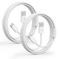 2Pack USB A to USB C Cable for iPhone 15/16/17 All Series, Type-C Car Charger 3A Fast Charging & 480Mbps Speed for iPad, Samsung Galaxy, Tablets, Laptops (White-3FT)