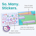 Cute Foods Around The World 500+ Sticker Book for Girls by Cupkin Toddler Airplane Activity Coloring + Sticker Book, Road Trip Essentials, 12 Coloring Pages + Scenes for Ages 2–8 Years