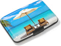 Credit Card Holder, Mini Aluminum Card Wallet RFID Blocking Slim Metal Hard Card Case for Women Men, Sea
