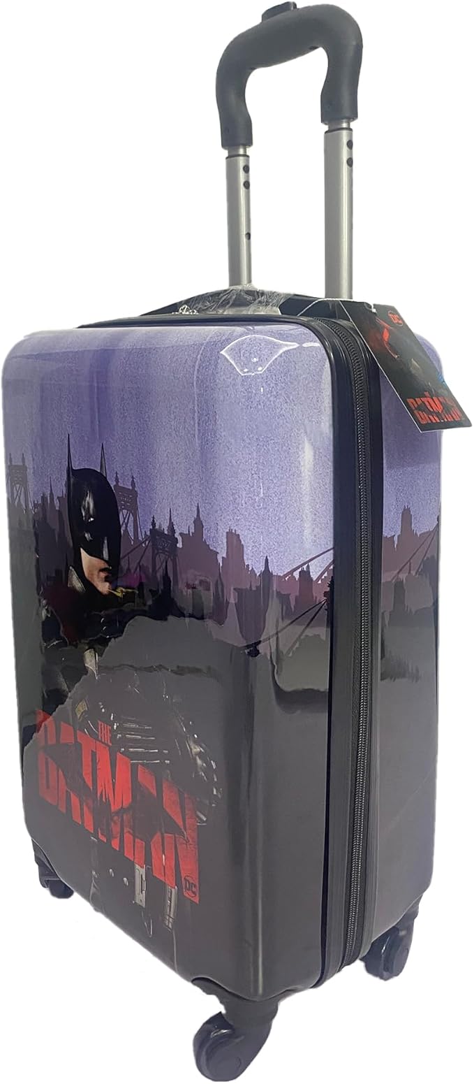 Fast Forward Batman Black Luggage 20 Inches Hard-Sided Tween Spinner Carry-On Travel Trolley Rolling Suitcase for Kids