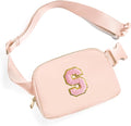 Gitus 6 7 8 9 10 Year Old Girl Gifts Belt Bag Fanny Pack Crossbody Bags with Initial Letter Patch Things for Teen Girls Easter Gifts for Girls Travel Essentials（Coral Pink-S）