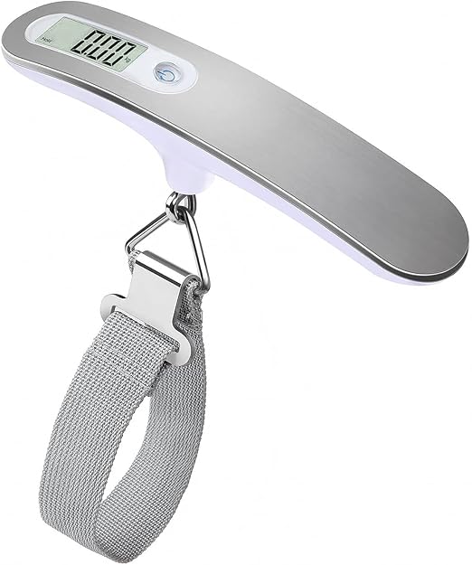 QUMOX High Precision Digital Travel Scale for Suitcase Luggage Weight 110lb 50KG Capacity Silver
