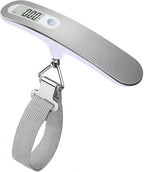 QUMOX High Precision Digital Travel Scale for Suitcase Luggage Weight 110lb 50KG Capacity Silver