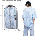 Mskitchen Hanging Clothes Storage with 4" Gusseted Garment Covers (Set of 6) - Clear Suit, Sweater, Shirt, Jacket Protectors for Closet - 24"x 32"x 4" / 6 Pack