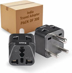 OREI US to India Plug Adapter- Type D Travel Adapter - 2 in 1 Travel Adapter for India, Nepal, Pakistan - CE Certified - RoHS Compliant - 300 Pack, Black