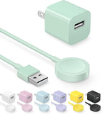 Fast Charger for Apple Watch Charger, Magnetic iWatch Charger to USB A Cable 3.3FT with USB A Wall Plug Adapter for Apple iWatch Series Ultra/10/9/8/7/6/SE/5/4/3/2 (Green)