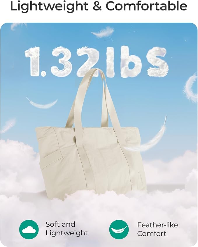 BAGSMART Tote Bag for Women, Tote Bag with Zipper Work Tote with Compartments Nurse Shoulder Hanbag for Travel, Gym