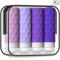 Silevoler Travel Bottles for Toiletries, 4pcs Tsa Approved 3oz Travel Size Containers, BPA Free Leak Proof Premium Silicone Bottles, Refillable Liquid Squeezable Accessories W/Toiletry Bag(Purple)