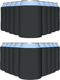 PartyPrints 200 Pack Charcoal Blank Can Cooler Sleeves, Customizable Bulk Insulated Foam for Beer, Collapsible Plain Drink Holder, Cold Soda Insulator, 12oz Regular, 16oz Tall Cans