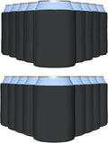 PartyPrints 100 Pack Charcoal Blank Can Cooler Sleeves, Customizable Bulk Insulated Foam for Beer, Collapsible Plain Drink Holder, Cold Soda Insulator, 12oz Regular, 16oz Tall Cans