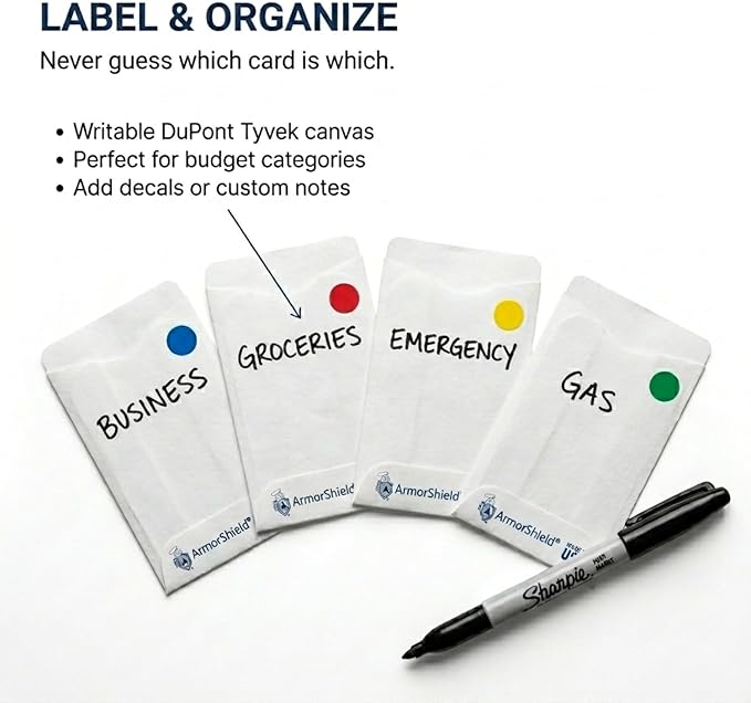 10x RFID Blocking Credit Card"DuPont TYVEK" Sleeves for wallet or purse. Protect your debit cards, credit cards and IDs from identity theft skiming.