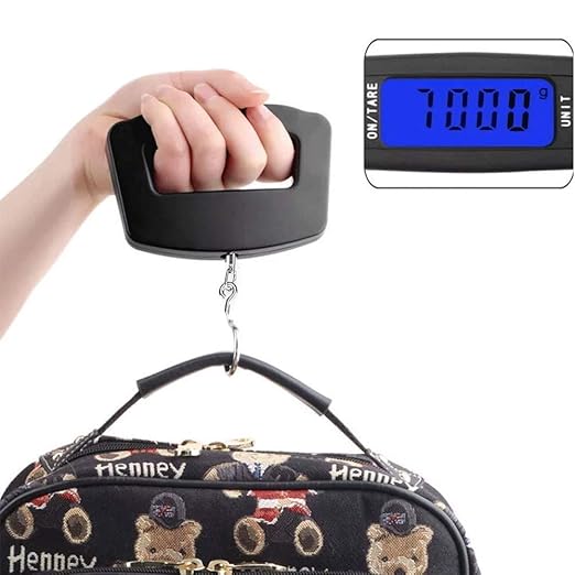 Digital Hanging Luggage Scale,Portable Handheld Baggage Suitcase Electronic Scale for Travel Household Fishing and Gift 110lb Black