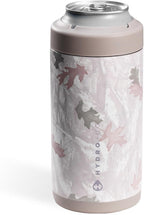 HydroJug Standard Can Cooler - 2-in-1 Insulated Can Cooler Cup - Stainless Steel Can Holder with Non-Slip Rubber Base - Screw-Top Lid - Dishwasher Safe - 16oz, Camo