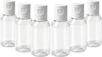 TRENDBOX 6 Pack Plastic Empty Bottles with Flip Cap for Shampoo, Lotions, Liquid Body Soap, Cream (1 oz / 30 ml)