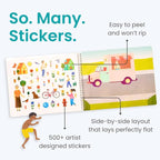 Spending Time with Grandma 500+ Kids Sticker Book by Cupkin Fun Toddler Travel Activity Coloring and Sticker Book, Road Trip Essentials, 12 Coloring Pages & Scenes for Ages 2–8 Years