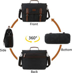 RAVUO Messenger Bag for Men, Water Resistant 15.6 17.3 Inch Laptop Briefcase Bag Casual Mens Satchel for Business