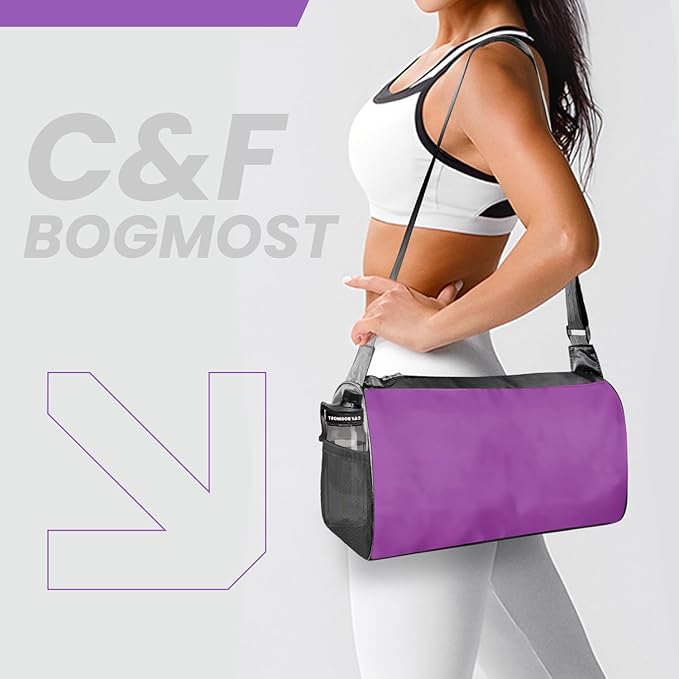 C&F BOGMOST Small Travel Duffel Bag Foldable Waterproof Gym Bag for Gym Beach Swim Bag Men Women Duffle Bag Lightweight Oxford Cloth Sports Bag -Purple