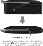 BAGAIL 4 Set/6 Set/8 Set Compression Packing Cubes Travel Accessories Expandable Packing Organizers (Cloth Pattern, 4-Black)