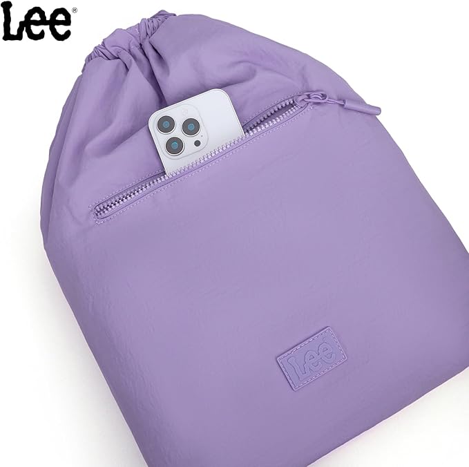 Lee Drawstring Backpack Bag Lightweight Small Gym Swim Beach Bag Water Resistant Sports Sackpack for Men Women, LEE48-002PP