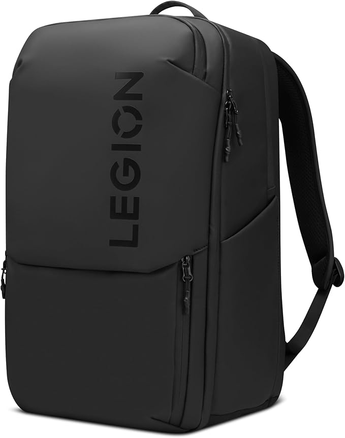Lenovo Legion Gaming Laptop Backpack GB800, 21L Capacity, Fits 17-inch Laptops, Water Resistant, Three Main Compartments & 19 Specialiized Pockets, Black