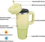 BJPKPK 30 oz Tumbler With Handle Insulated Tumblers With Lid And Straw Stainless Steel Thermal Cup,Lime