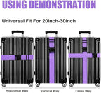 Luggage Straps for Suitcases TSA Approved-2 Pack Bright Personalized Luggage Belt Strap for Suitcase/Carry On Bag Luggage Accessories for Travel (Violet)