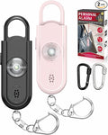 Safe Sound Personal Alarm, 2 Pack 130 dB Loud Siren Song Emergency Security Alarm Keychain with Strobe LED Light, Personal Sound Safety Siren for Women, Men, Children, Elderly