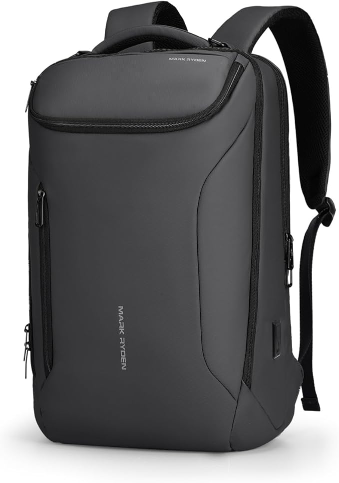 MARK RYDEN Business Backpack for Men, Waterproof High Tech Backpack with Sport Car Shape Design and USB Charging Port, Travel Laptop Backpack Fits 17.3 Inch Notebook