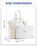 BAGSMART Foldable Tote Bag with Drawstring Bag, Tote Bag Shoulder Bag Top Handle Handbag for Travel, Work, Beach, Gym