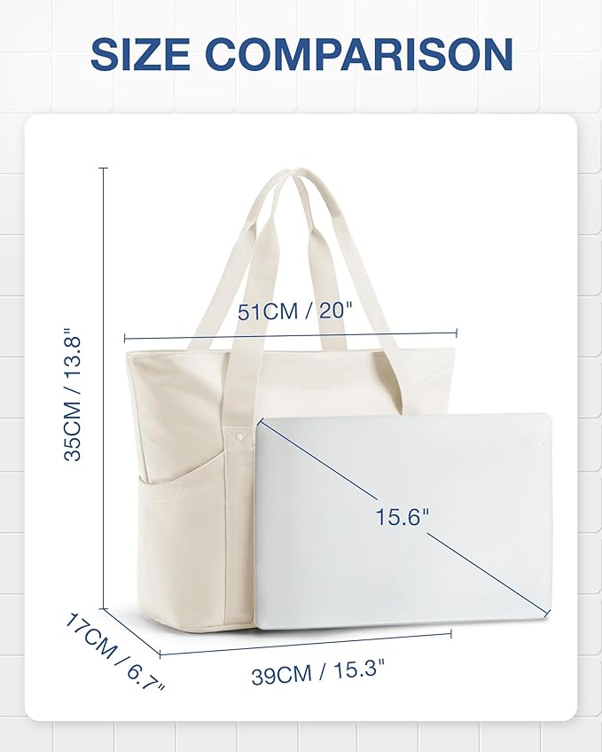 BAGSMART Foldable Tote Bag with Drawstring Bag, Tote Bag Shoulder Bag Top Handle Handbag for Travel, Work, Beach, Gym
