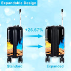 5Pcs Kids Suitcase Set for Boys, 16.5" Hardside Luggage with Spinner Wheels, Truck Travel Carry on Luggage Airline Approved (Black)