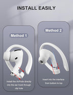 2 Pairs [Middle & Large] Ear Hooks Compatible with AirPods Pro 3, 2, Pro, AirPods 4, 3, 2 & 1, Upgraded Anti Slip Sports Clip Hooks for AirPods 1, 2, 3, 4,Pro, Pro 2 – White