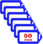 50 Pack Luggage Tag Bright Luggage Tags for Suitcases Bag Tags Name Tags for Kids Travel Accessories Must Haves by Sodsay (Blue)