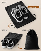 FantasyLife Shoe Bags for Travel, Washable Dust Bags for Storage & Packing, Flannel Shoe Pouch with Drawstring Closure for Purses, Handbags, Shoes & Toys (2, Black Beauty, 17.3"x12.6")