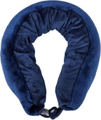 2-in-1 Travel Pillow & Blanket, Airplane Neck Pillow with Neck Support, Supersoft Lightweight Throw Blanket, Airplane Essentials (Blue)