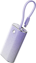 iWALK Sparkly 10000mAh Portable Charger, 22.5W Fast Charging Small Power Bank with Built-in USB-C Cable, Diamond Glitter Ultra-Compact Battery for iPhone 17/17 Pro/16/16 Pro/15, Samsung,ShinyPurple