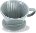 Pour Over Ceramic - Coffee Dripper Ceramic Coffee Maker with 3 Holes Flat Bottom, Porcelain Slow Filter Cone for Travel, Camping, Office, Home, Coffee Maker Brew, Grey