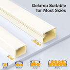 Delamu 157in Cord Hider, Cord Cover Wall Cable Management, Paintable Wire Cover for Cords, Cable Hider Raceway Kit, Cable Cover Concealer, Wire Hiders for TV on Wall, 10 X L15.7 W1.18 H0.6in, Beige
