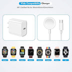 Fast Charger for Apple Watch Charger, USB C 20W iPhone Watch Charger Plug Adapter & Long 6.6FT iWatch Portable Wireless Fast Charging Cable Cord Compatible with Apple Watch Series 9/8/7/SE/6/5/4/3/2/1