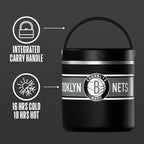 Hydrapeak x NBA Officially Licensed Brooklyn Nets 25oz Stainless Steel Vacuum Insulated Thermos Food Jar with Handle, Wide Mouth Leak-Proof Soup Thermos for Adults, 10 Hours Hot and 16 Hours Cold
