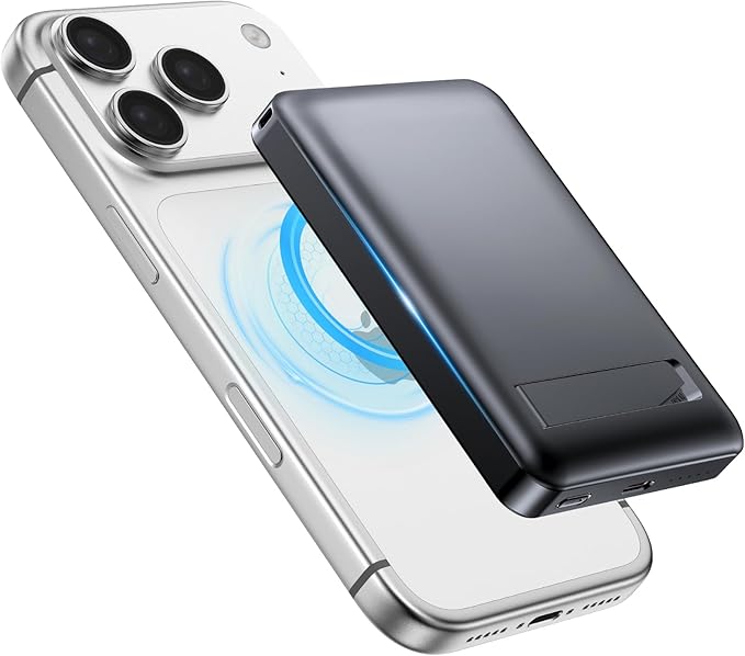 for Magsafe Portable Charger - 10000mah Wireless Magnetic Power Bank with Stand,PD 20W Fast Charging External Battery Pack Travel/Camping Essential Phone Charger for iphone 17/16/15/14/13/12 Series
