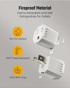 3 Prong to 2 Prong Adapter, ETL Listed Polarized Grounding Converter, Portable Plug Adapter, 3 Pin to 2 Pin Power Adapter for Wall Outlets Plugs, Heavy Duty Wall Plug for Old Homes White (4 Pack)