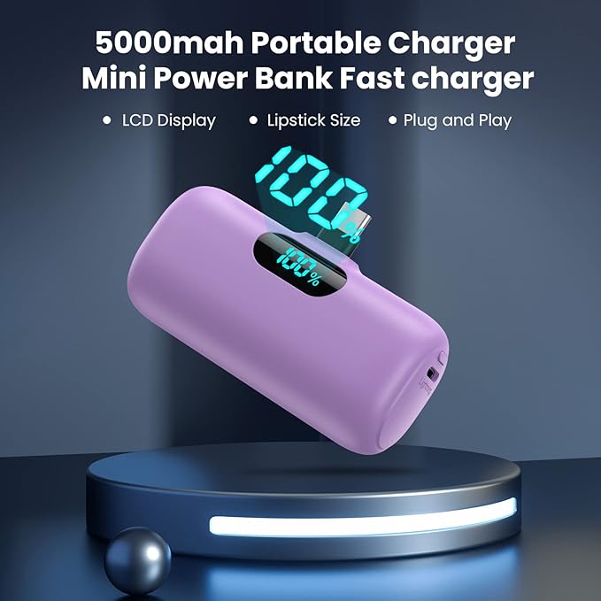 [2 Pack]Small Portable Charger for iPhone 17/16/15 Series,5000mAh 3A PD USB C Power Bank, Mini Travel Essentials Battery Pack for iPhone 17/17 Pro/16/16 Plus/16 Pro/15 Pro Max,Samsung,Android/LG etc