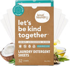 Kind Laundry Detergent Sheets – 32 Loads Ocean Breeze, EWG Verified, No Residue After Wash, Eco Plastic-Free Liquidless Laundry Soap, Non-Toxic Formula, for Sensitive Skin, Travel & Dorm Friendly