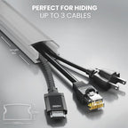 Cord Covers for Wires on Wall - 150in Cable Management Cable Hider - Cord Hiders for TV On Wall - Paintable Cable Concealer - Wire Covers for Cords - 10X (L16 x W0.95 x H0.5) - Medium | Grey