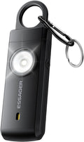 ESSAGER Personal Safety Alarm for Women, 130 dB Self Defense Siren, Rechargeable & Portable with Keychain and Carabiner, Low Battery Notice, LED Strobe Light for Kids, Seniors, College Students(Black)